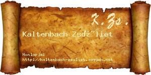 Kaltenbach Zsüliet névjegykártya